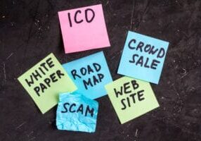 ico scam sticky note